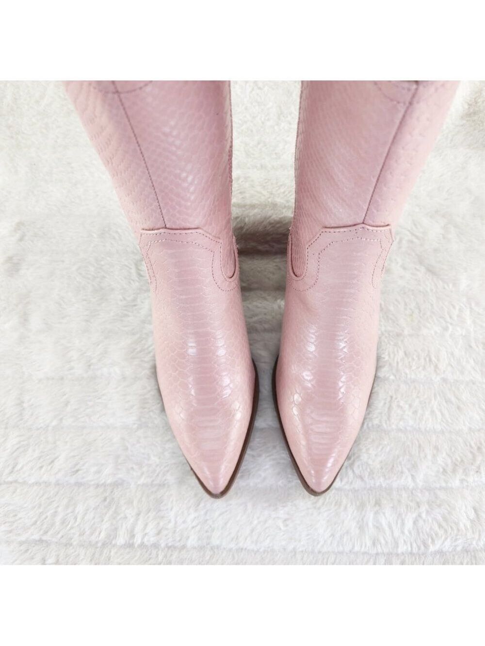 Dusty Pink Western Cowgirl Cow Boy Ankle Boots Slayer - Picture 8 of 10